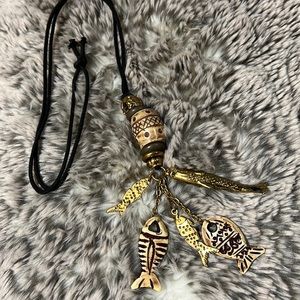 Rustic charm string necklace